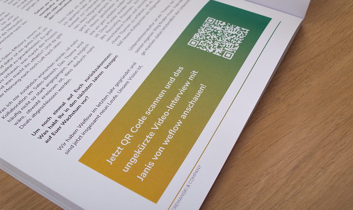 Layoutdesign Dokument QR code